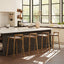 Sven - Modern Minimalist Low Back Counter Stool - Dark Brown Walnut
