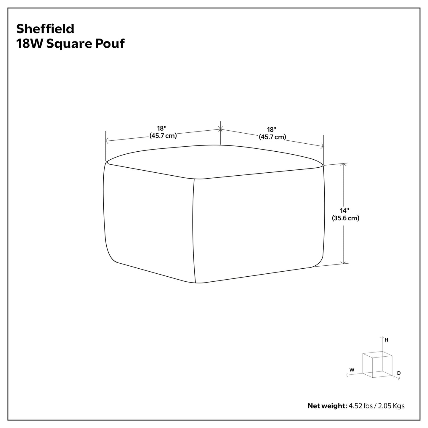 Sheffield - Handcrafted Square Pouf