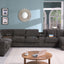 Celine - Corner Sectional Sofa With Right Facing Chaise, Cupholders, And Charging Ports - Gray