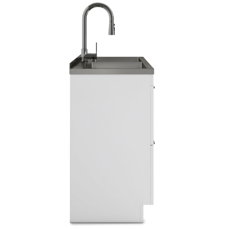 Shaker - Modern Wide Laundry Cabinet With Faucet And Sink - White