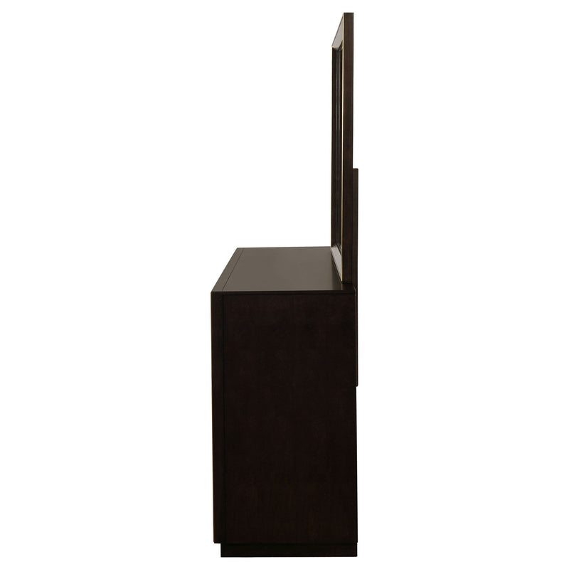 Prescott - 8 Drawer Dresser With Mirror - Smoked Peppercorn Brown