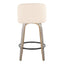 Toriano - Contemporary Fixed Height Counter Stool With Swivel & Round Footrest (Set of 2)