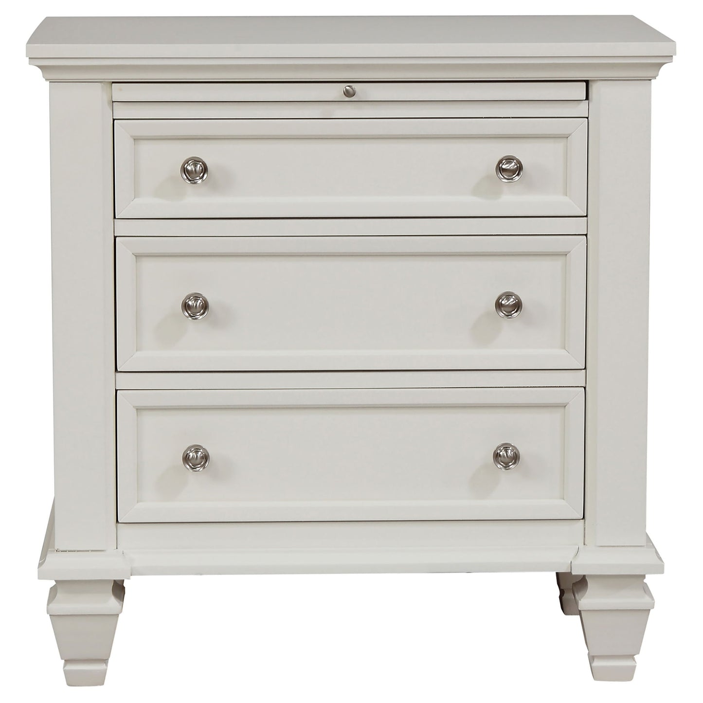 Cortina - 4 Piece Queen Bedroom Set With Ornate Panels And Storage - Cream White