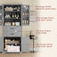 Multi Functional Storage Cabinet With Adjustable Shelves, 2 Drawers, Door Shelves
