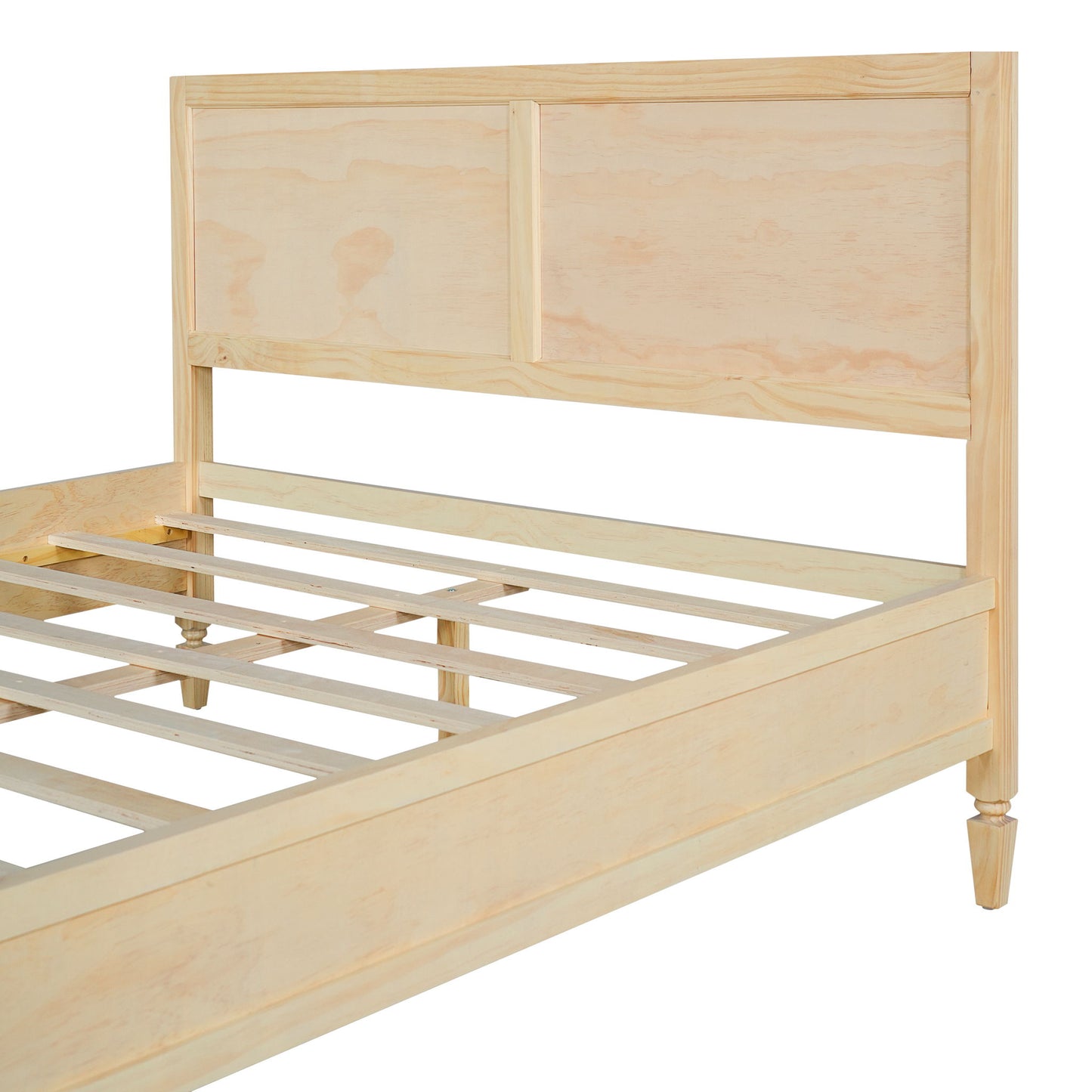 Classic Platform Bed Frame With Panel Headboard