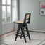 Keira - Bar Stool (Set of 2) - Black / Rattan