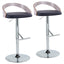 Grotto - Contemporary Adjustable Height Barstool With Swivel With Straight T Footrest (Set of 2)