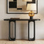 Art Sculptural Console Table With Oval Cutout Legs - Black