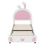 Upholstered Platform Bed With Rabbit Shaped Headboard