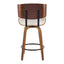 Lombardi - Mid-Century Modern Fixed Height Counter Stool With Swivel With Round Footrest (Set of 2)