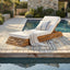 Chaise Lounge Set With 4 Fold Cushion And Built In Headrest
