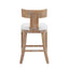 Upholstered Counter Height Bar Stools With Solid Rubber Wood Frame (Set of 2)