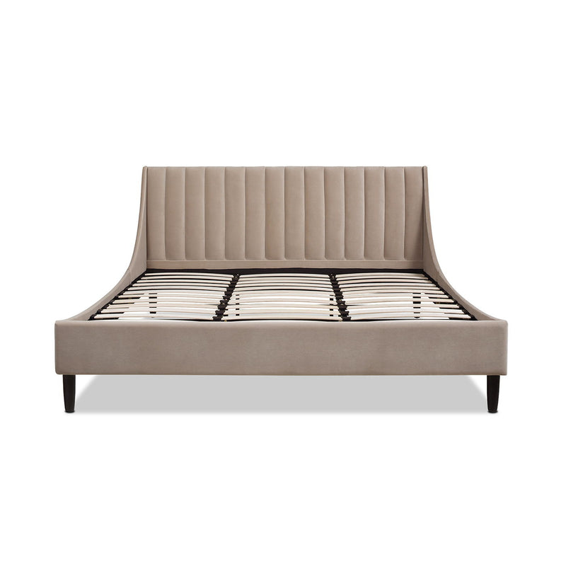 Aspen - King Vertical Tufted Headboard Platform Bed Set - Mink