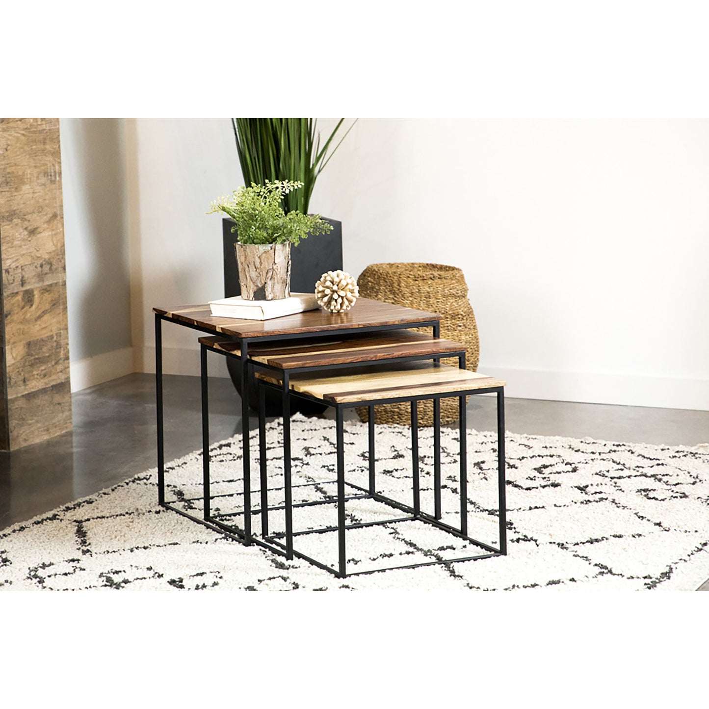 3 Piece Nesting Design Table Set - Brown