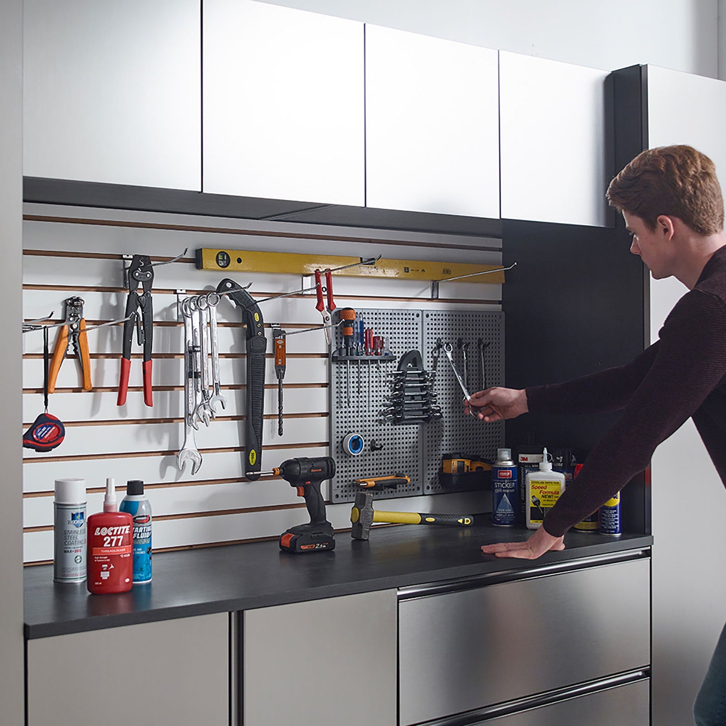 Nova Series - Wall Mounted Utility Storage Garage Cabinet - Dark Gray