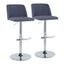 Toriano - Contemporary Adjustable Barstool With Swivel & Rounded T Footrest (Set of 2)
