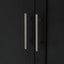 Mobile Kitchen Cart With Storage With 2 Doors, 3 Drawers & Adjustable Shelf - Black / Natural