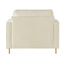 Accent Chair Upholstered Single Sofa With Square Arms, Sewn Pillow Back For Living Room