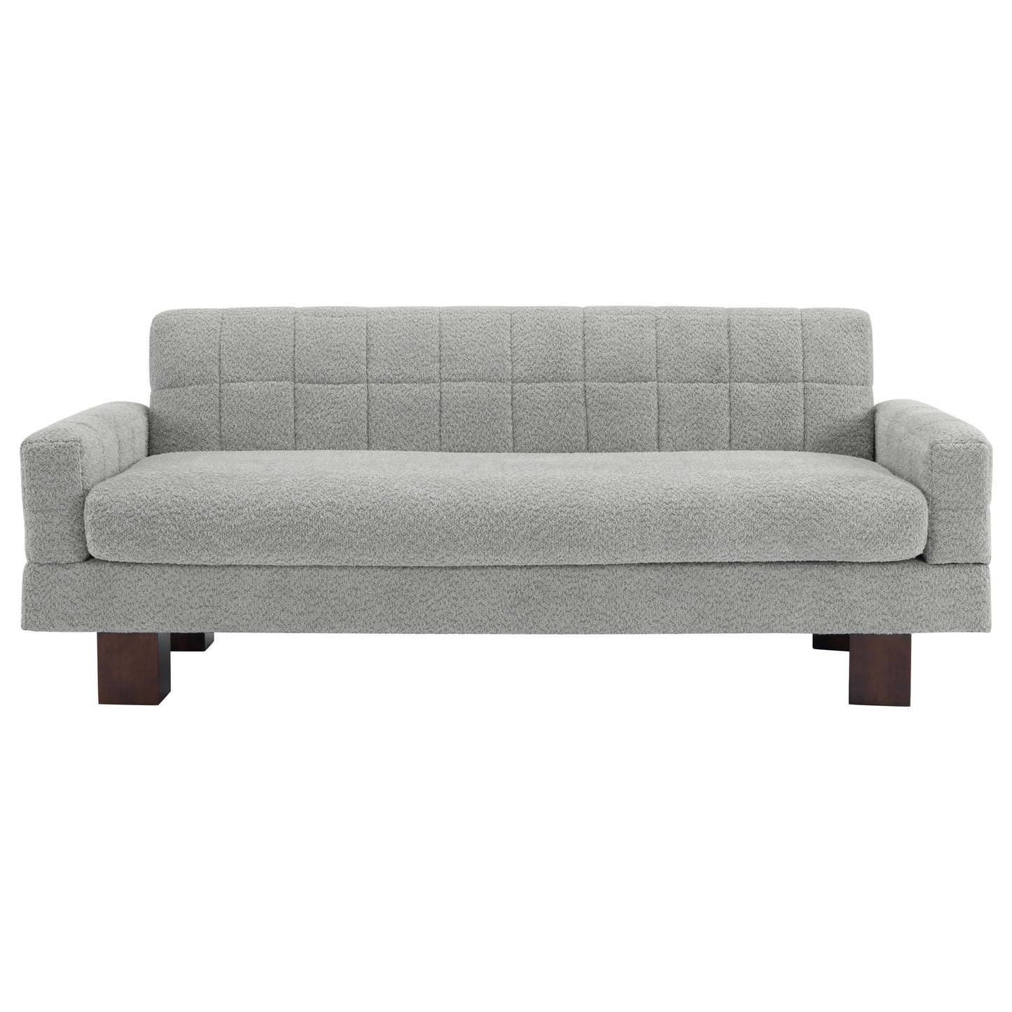 Modern Loveseat Sofa, 2 Seater With Square Arms For Living Room