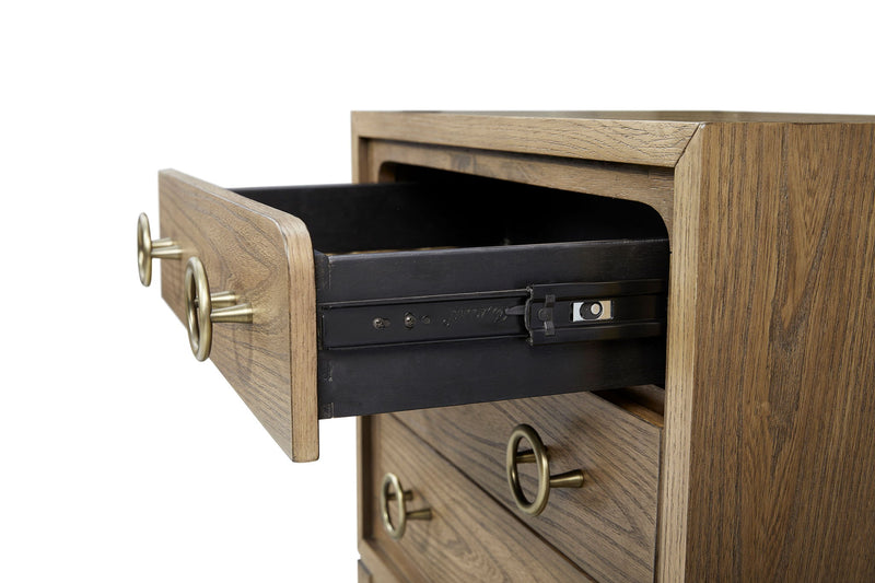 Mesa de Noche de 3 Cajones con USB - Latte