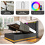 Upholstered Bed, 360 Surround LED Function, Remote Control, Hydraulic Storage Bed With USB, Type-C Charging (Without Mattress)