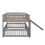 Low Bunk Bed With Slide, Fence And Ladder