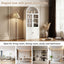Tall Arched Top Storage Cabinet With 5 Tier Shelves, Soft Close Hinges