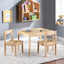 Della - 3 Piece Solid Wood Kids Table & Two Chair Set - Natural