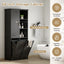 Freestanding Tall Storage Cabinet With 2 Tilt Out Hampers