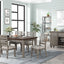 2 Tone 6 Drawer Dining Table - Gray