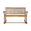 Outdoor Rocking Loveseat With Acacia Wood Frame - Natural