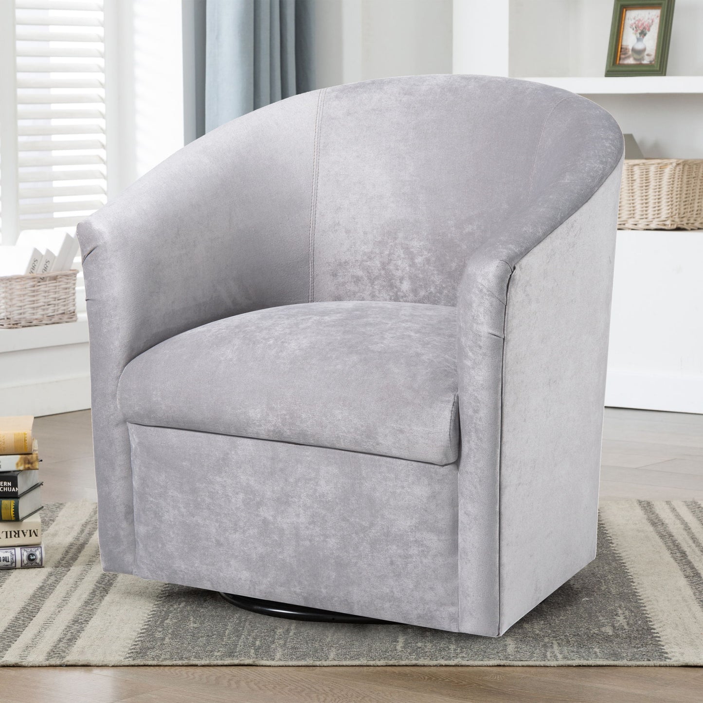 Eden - Swivel Chair With Upholstery And Hardwood Frame