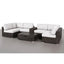 Elegant 4 Person Wicker Patio Seating Set With Cushions And Glass Top Table