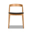 Raven - Stacking Sculpted Oak Dining Chair - Warm Natural Brown / Black