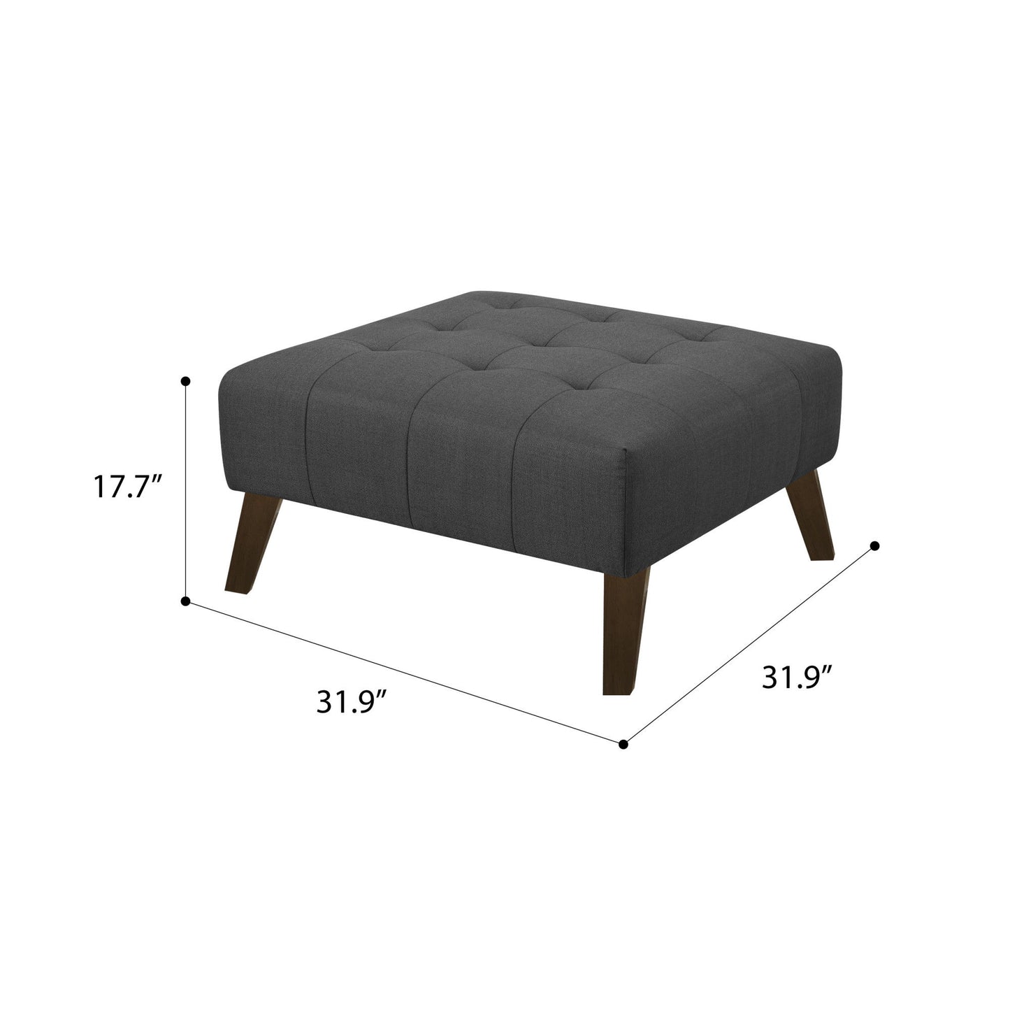 Square Ottoman - Gray