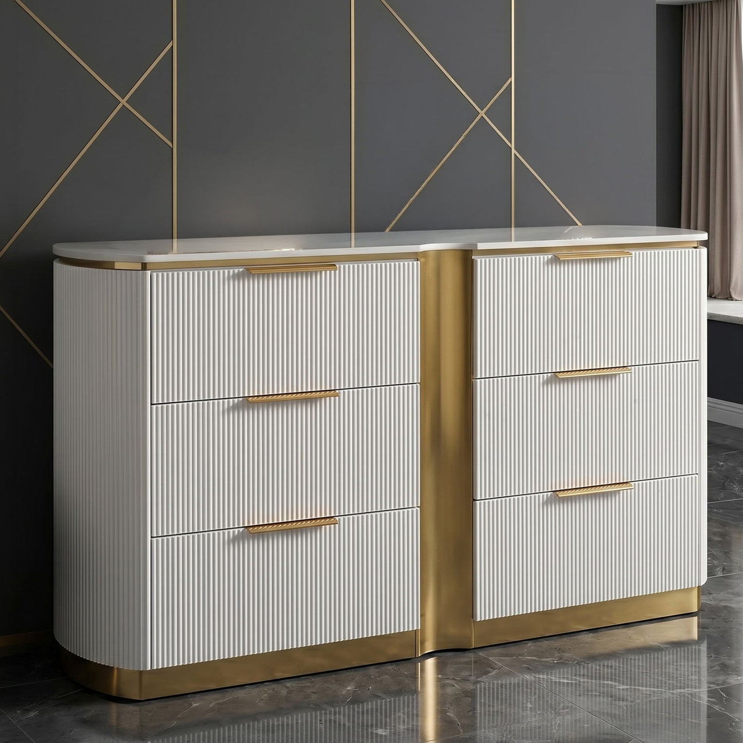 Giovanni - 6 Drawer Dresser (Only Dresser Included, Mirror Not Included) - White