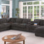 Celine - Corner Sectional Sofa With Right Facing Chaise, Cupholders, And Charging Ports - Gray