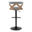 Gardenia - Contemporary Adjustable Barstool & Swivel With Rounded T Footrest (Set of 2)