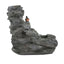Concrete Rock Waterfall Fountain With LED Lights, Outdoor Garden Decor
