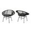 Cordella - Outdoor Woven Wicker Chairs With Cushions, (Set of 2)