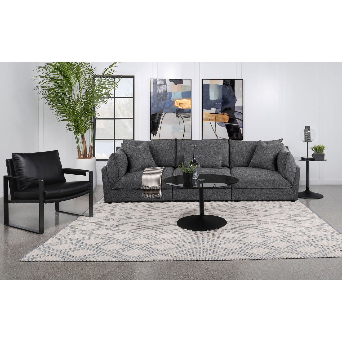 Wakefield - Upholstered Armless Slipper Chair - Black