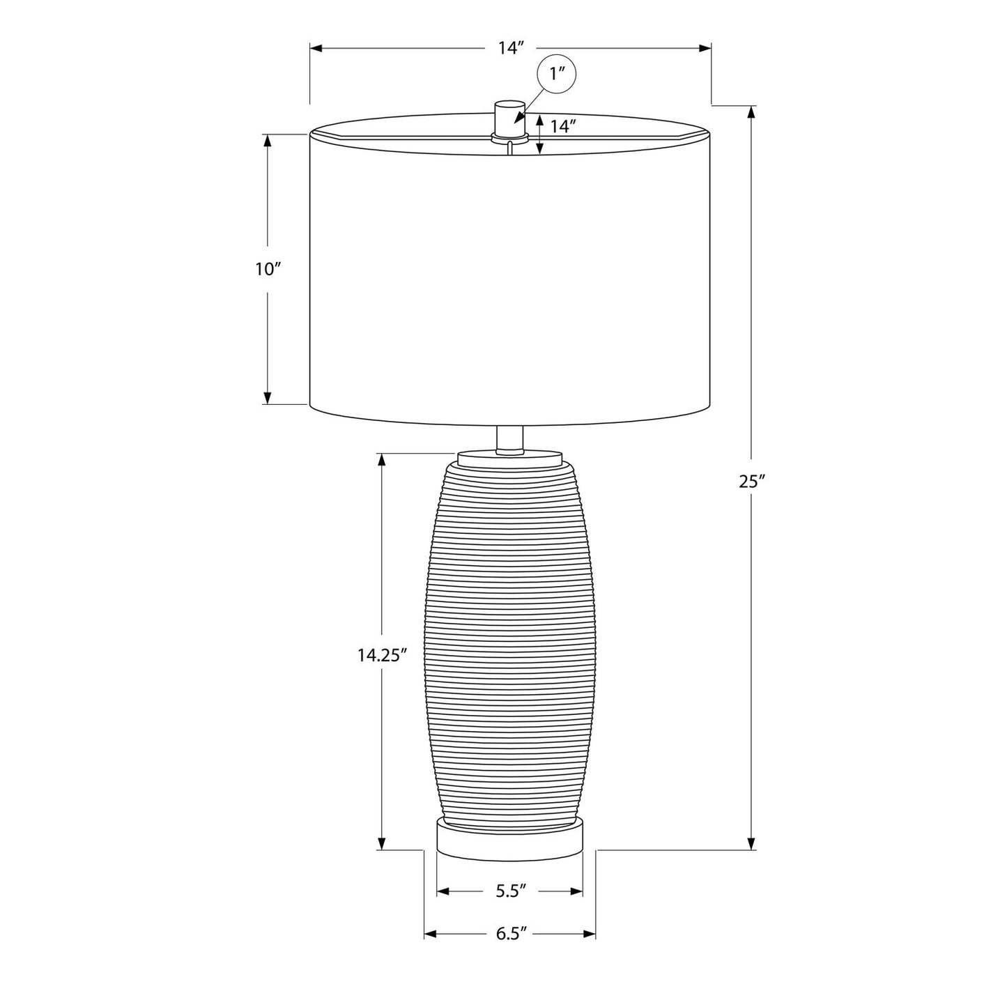 Lighting, Table Lamp, Ceramic, Modern - Gray