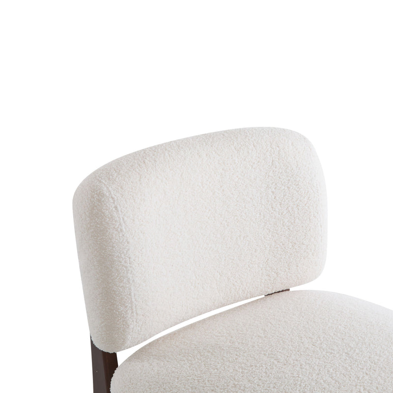 Modern Boucle Lounge Chair With Solid Wood Frame, Soft And Durable Boucle Upholstery - Beige
