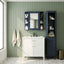 Bathroom Wall Storage Cabinet With Mirror And Adjustable Shelf, 6 Open Shelves