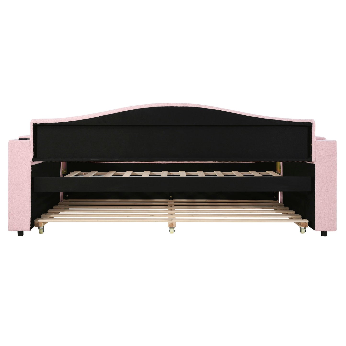 Upholstered Daybed With Storage Armrests, Trundle And Latest Integrated tooth Audio System