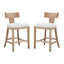 Upholstered Counter Height Bar Stools With Solid Rubber Wood Frame (Set of 2)