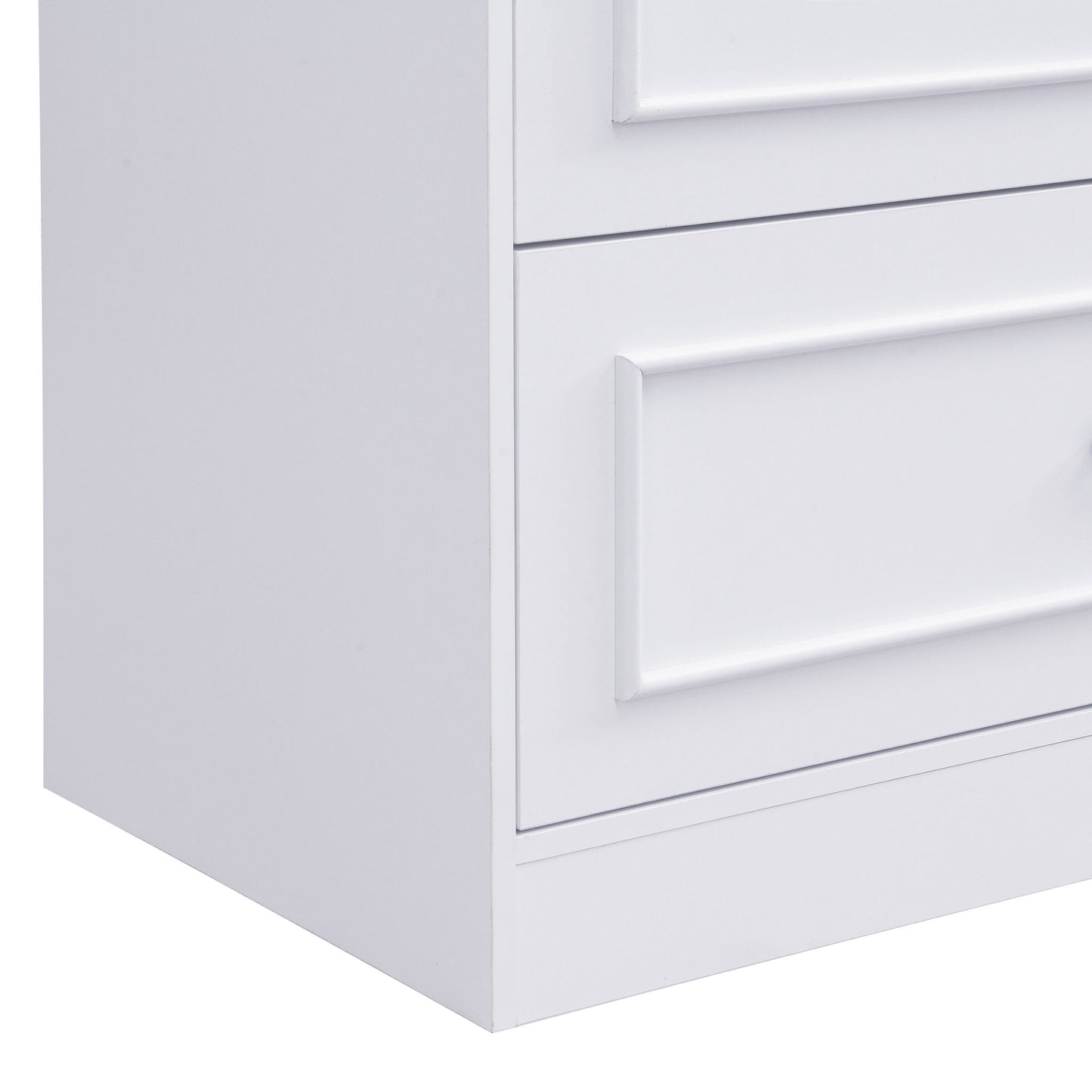Arched Top Storage Cabinet With Fixed 2 Tier Shelves, 2 Large Drawers