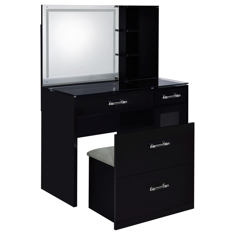 Kerr - 2 Drawer Makeup Vanity Table With Mirror And Stool
