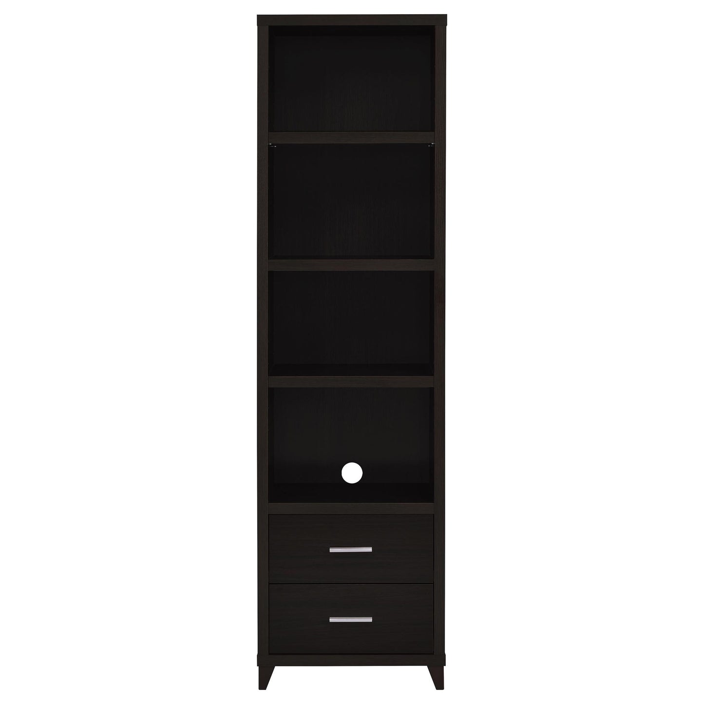 Media Tower With And Drawer With Adjustable Shelves Handles - Brown
