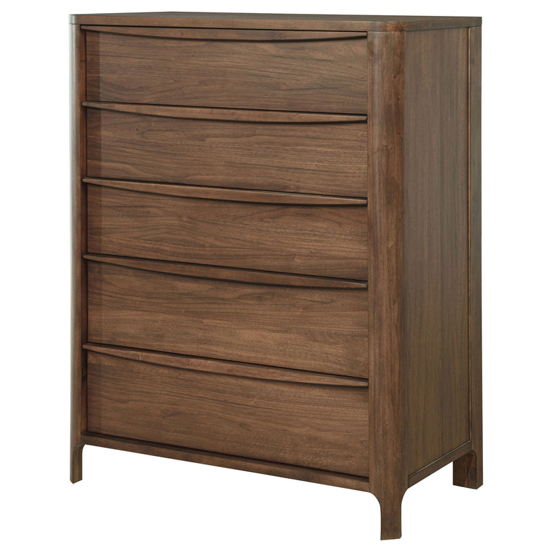 Verona - 5 Drawer Chest With - Walnut